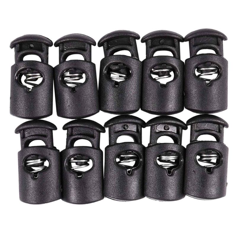 Feb.Diameter 8 Mm Hole, Cord Cord Stopper Laces Snap Hook, Black, 40 Pcs