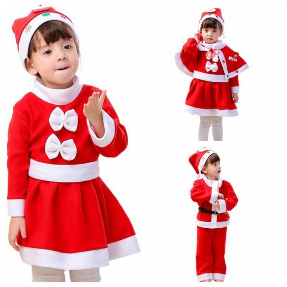 Fleece Children's Christmas Clothes Hat Kids Cosplay Clothes  Boys Girls