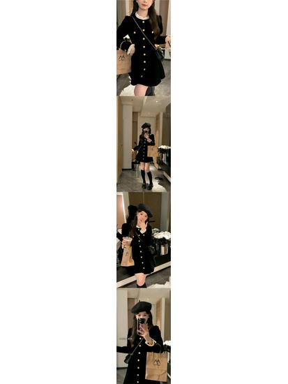 Chic Hepburn-Style Little Black Dress: Women's Slim-Fit Short Skirt for Early Autumn 2025