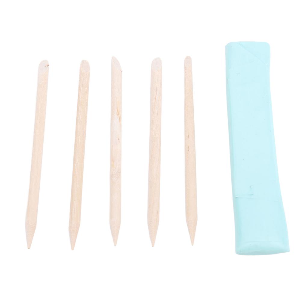 Watch Repairing Cleansing Clay with 5 Wooden Sticks Grease Removal Watch Maintenance Tool for Watch