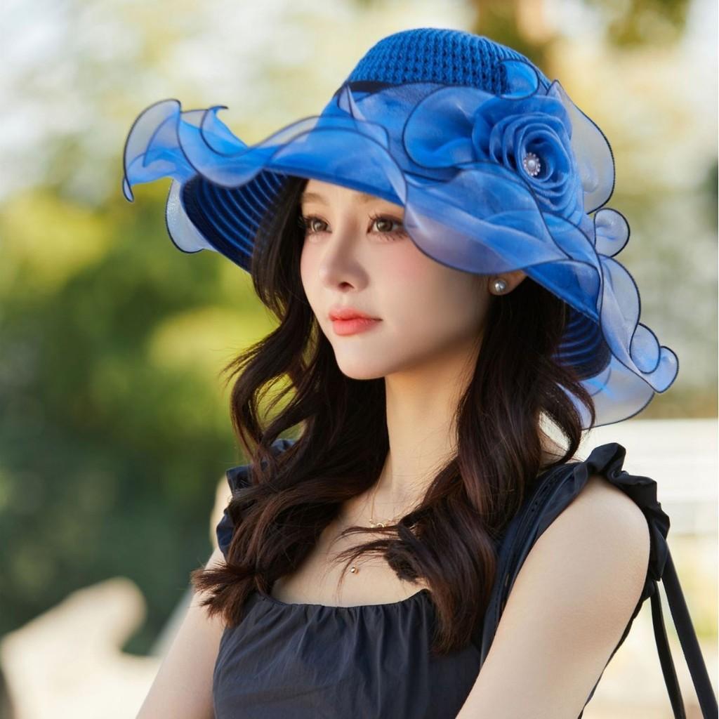 Summer Ladies Large Brim Sun Hat With Breathable Mesh For Beach And Travel