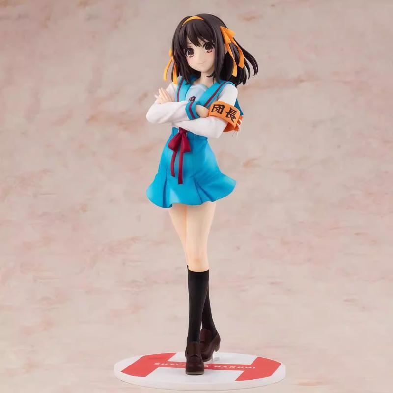 Haruhi Suzumiya Anime Uniform Girl Gk Figure Statue Desktop Pc Case Decoration Collectible Model Gift For Anime Fans Collectors