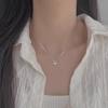 Bow love zircon necklace high-end niche light luxury pendant temperament collarbone chain