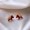 Silver Needle Year of the Horse Diamond Inlaid Horse Earrings - Retro, Elegant, High-End, Versatile Studs
