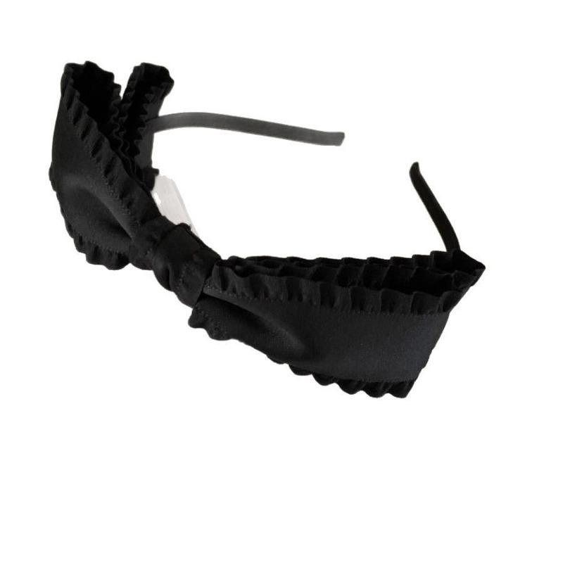 The Ruffled Bow Hair Band Exudes A High-end Pleated Wide-edge Woven Band Hair Band and Headband Hair Accessory