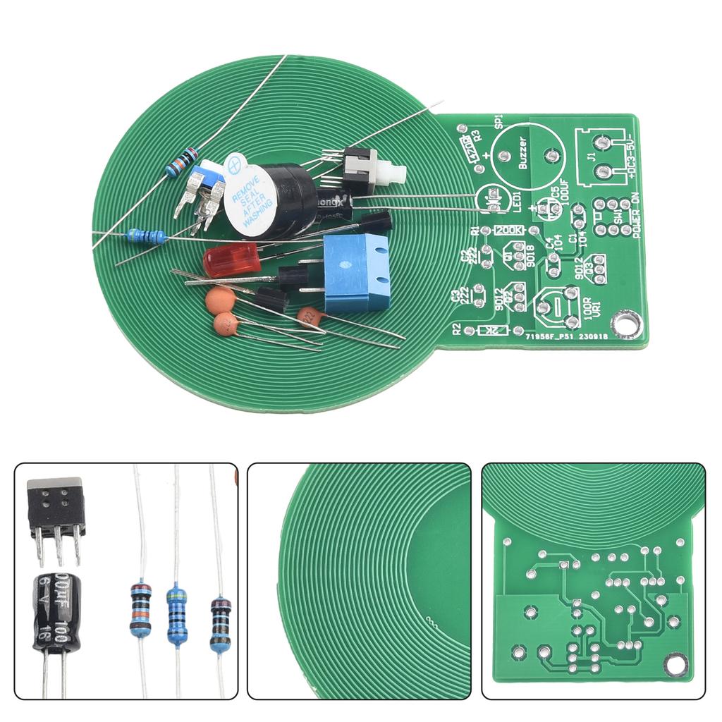 Metalldetektor-Kit für Heimwerker Einfach zu montieren Berührungsloser Sensor PVC+Metall-Material Ton- und Lichtdetektion 25