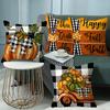 Autumn New Pumpkin Letter Linen Waist Cushion Cover Sofa Decoration Thanksgiving Bedroom Pillow Cover