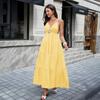 European and American elegant style versatile suspender long dress dress women's summer