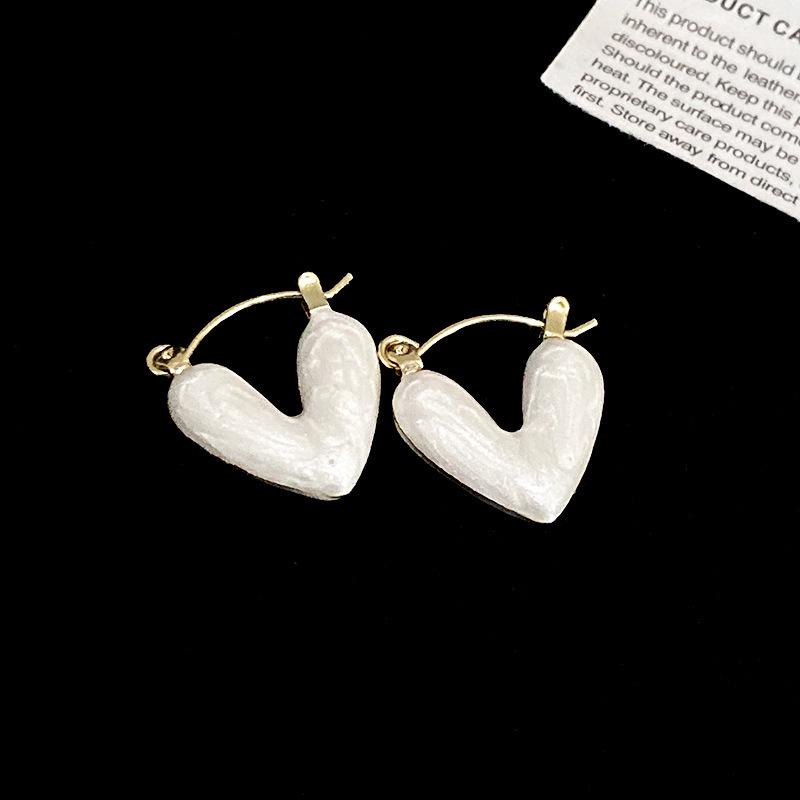 

Позолоченные ретро серьги-каффы в виде бобов с эмалью - Элегантные женские серьги