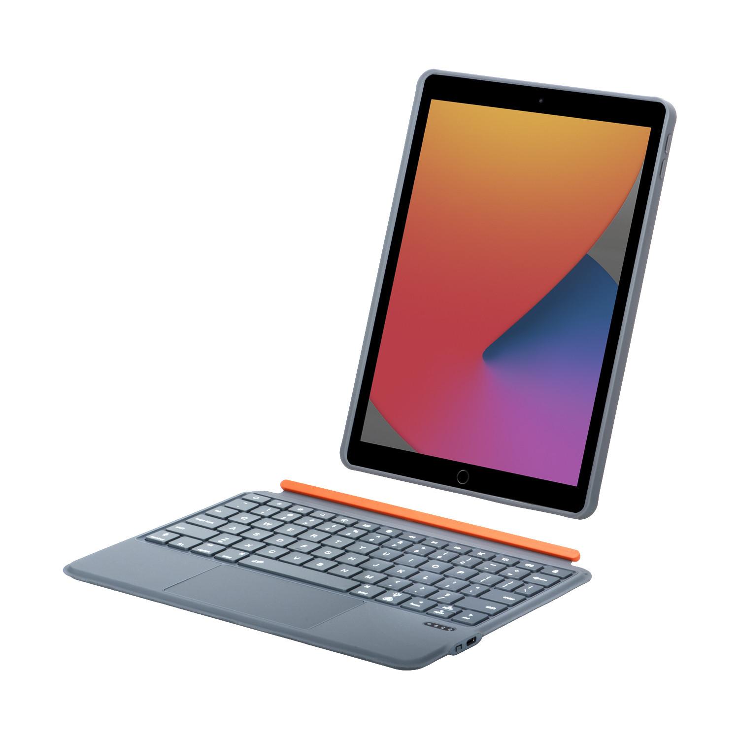 

K05 Leather Case for iPad 10.2 (2021)/(2020)/(2019) Metal Rotating Hinge Bluetooth-Compatible Keyboard with Backlit A