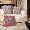 Pink Pattern Stitch Lucky Dragon Pillow Cover Sofa Cushion Cover Home Room Decoration Children Gift