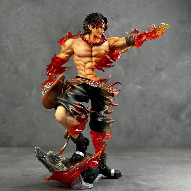 26cm/10.2inches One Piece Ace Anime Figure Portgas·D· Ace Action Figurine Pvc Model Statue Collection Ornaments Decoration Toys