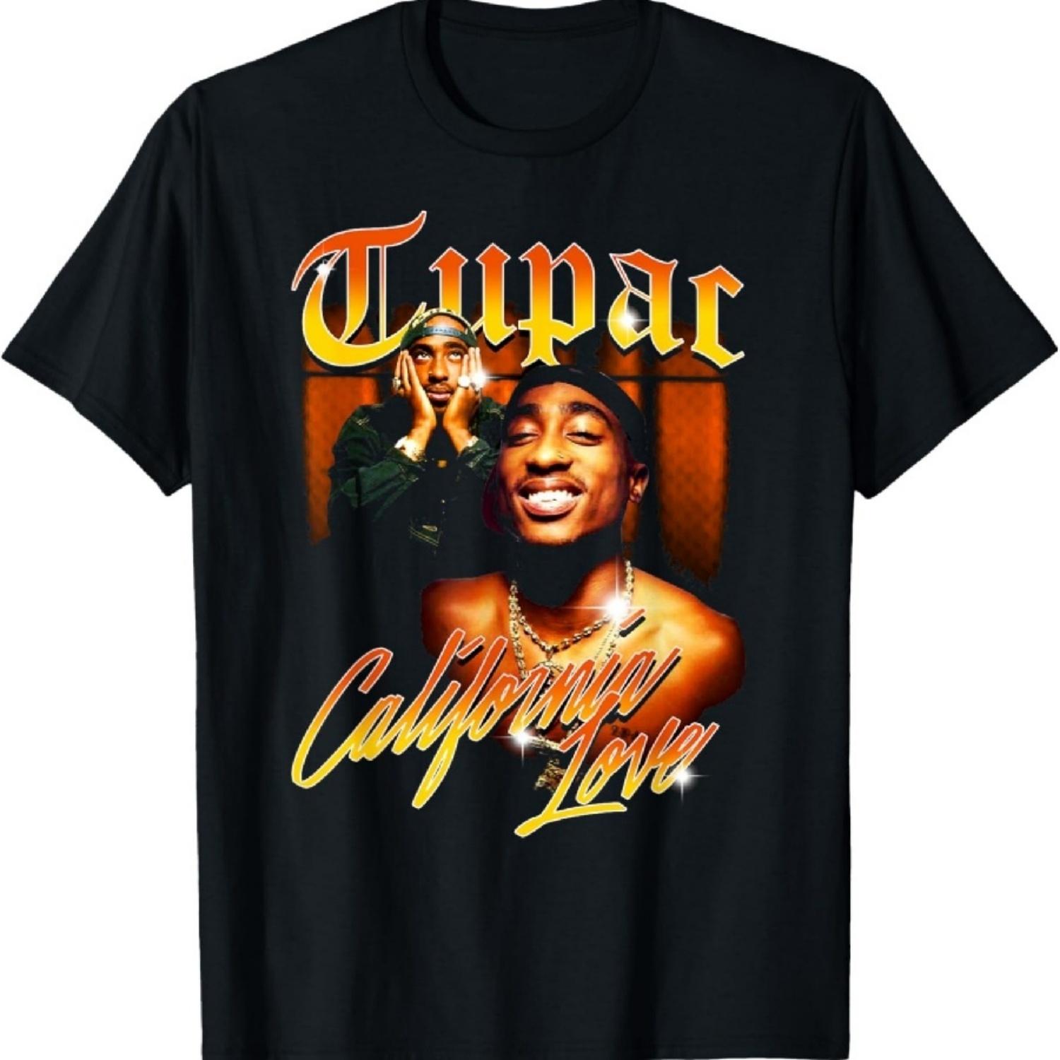 Official Tupac Love Vintage California T-Shirt, Black S