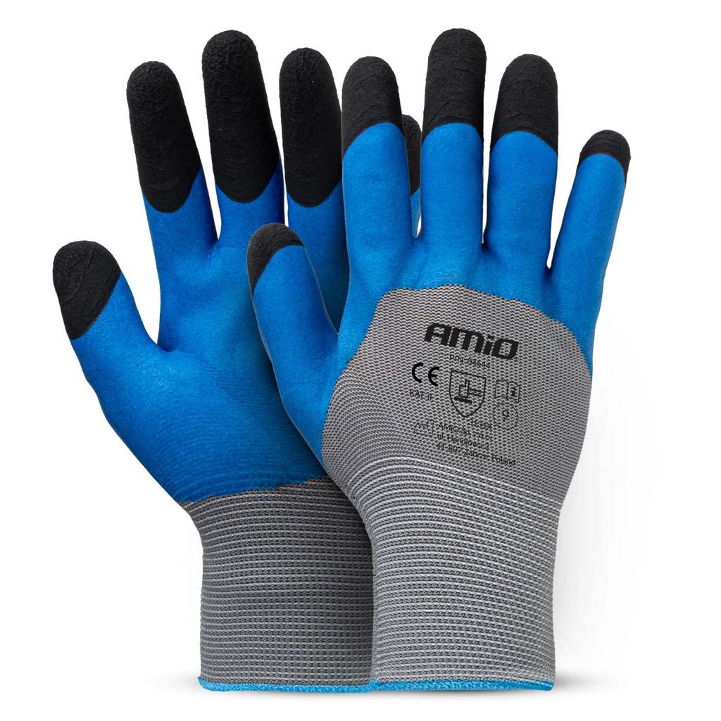 Polyester foam coated protective gloves 3/4 size 9 3131X 4pcs AMIO-04644