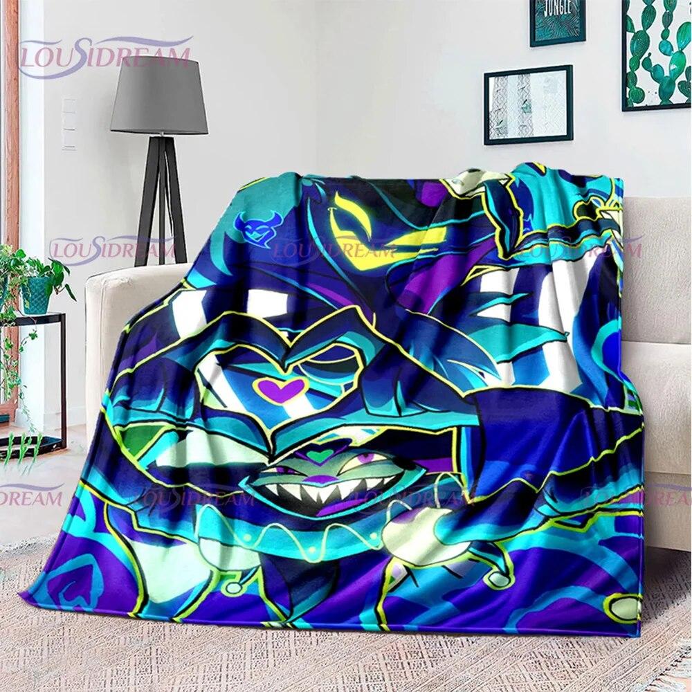 Creativity Animation Helluva Boss Blitzo Adult Soft Plush Flannel Blanket Throw Blanket Living Room Bedroom Bed Sofa Badspread