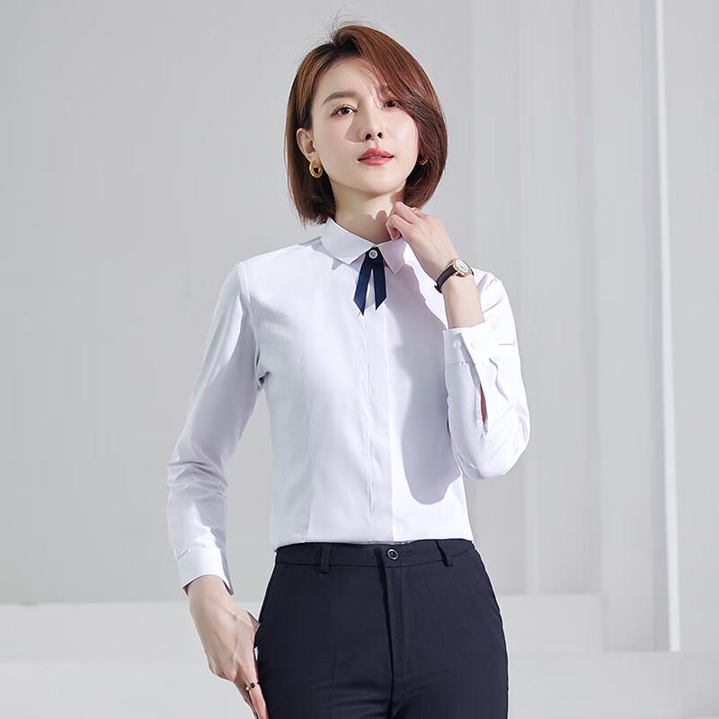Camisa Social Feminina Teluoman de Manga Longa com Stretch Não Amassa