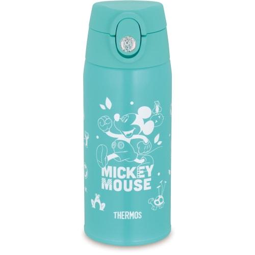 Thermos Water Bottle Vacuum Insulated 2-Way Bottle 0.6L/0.64L Mickey Mint Blue Straw Cup for Children Going to Kindergarten or School FJO-601WFDS MBL