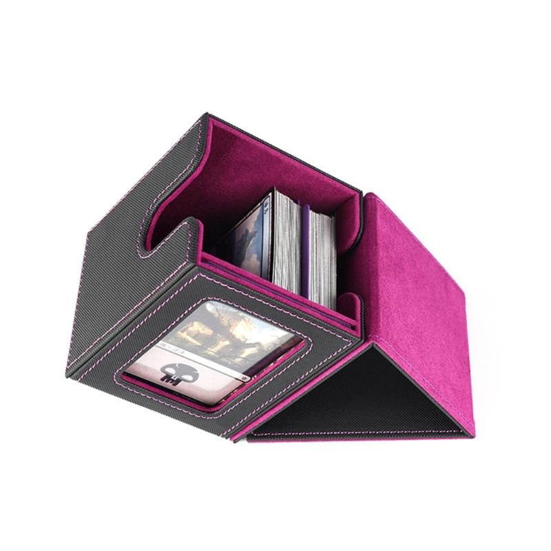 PU Leather Trading Card Deck Storage Box Card Deck Case Organizers Collectible Game Card Collectors Storage Case
