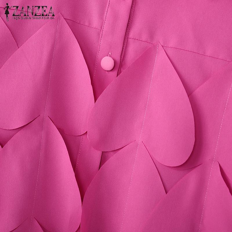 ZANZEA Dámská módní košile s dlouhým rukávem s potiskem srdce