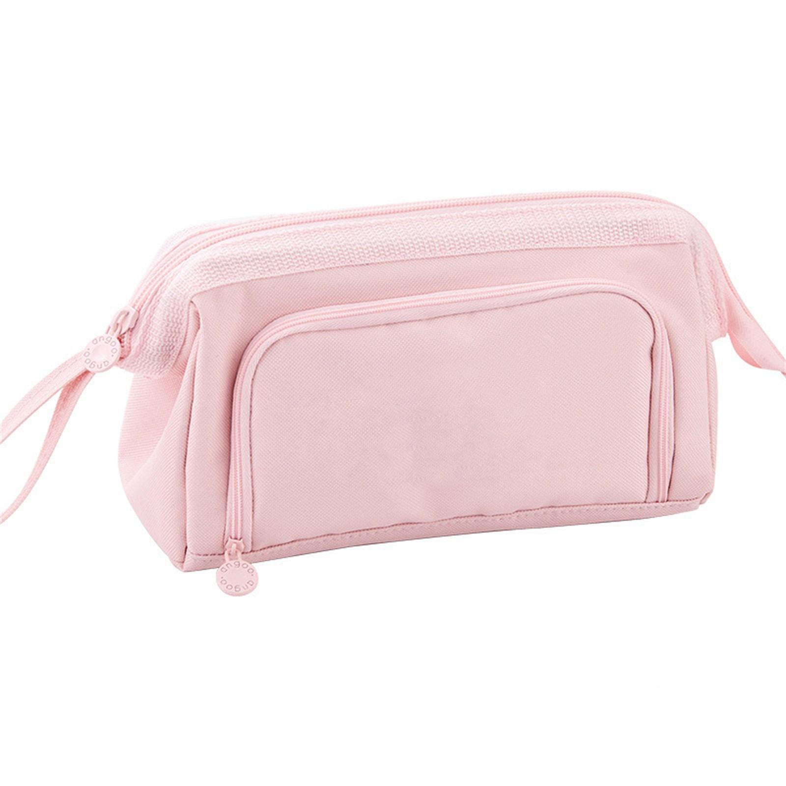 

Корейская версия пенала-коробки большой вместимости многослойный Оксфорд многофункциональный портативный пенал студенческая сумка для хранения карандашей One Size розовый