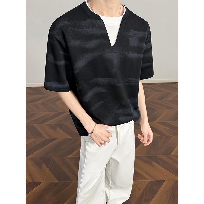 Summer Solid Color Men's Short Sleeved T-shirt Thin Business Men's Casual Sports T-shirt