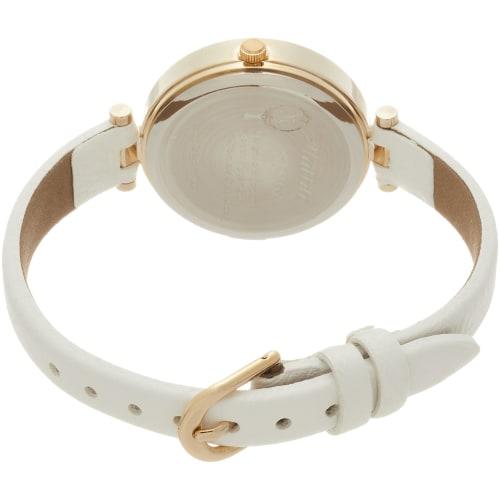 Fieldwork Analog Watch with Cat Pattern and Leather Strap, ST162-1, Women's, White