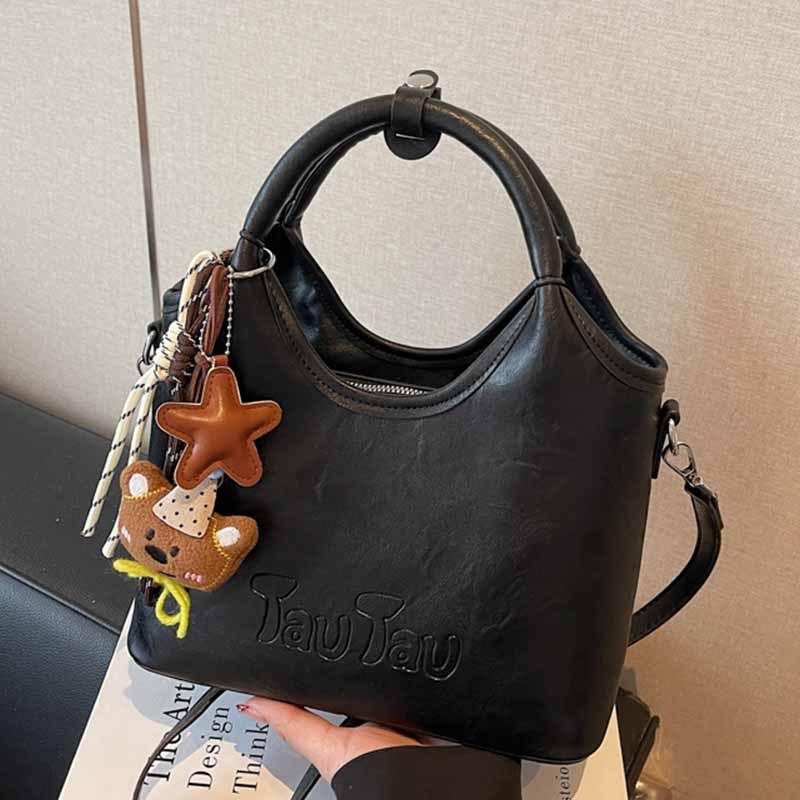 Retro-Eimer-Tragetasche mit großem Fassungsvermögen, Eine Nischen-Einkaufstasche für Pendler, einseitig tragbar, Crossbody