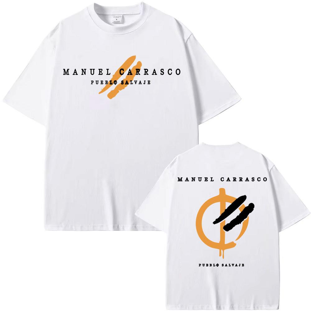 Rapper Manuel Carrasco Pueblo Salvaje Printed T Shirt Men's Clothing Fashion Hip Hop Street T-shirts Cotton Casual Loose T-shirt
