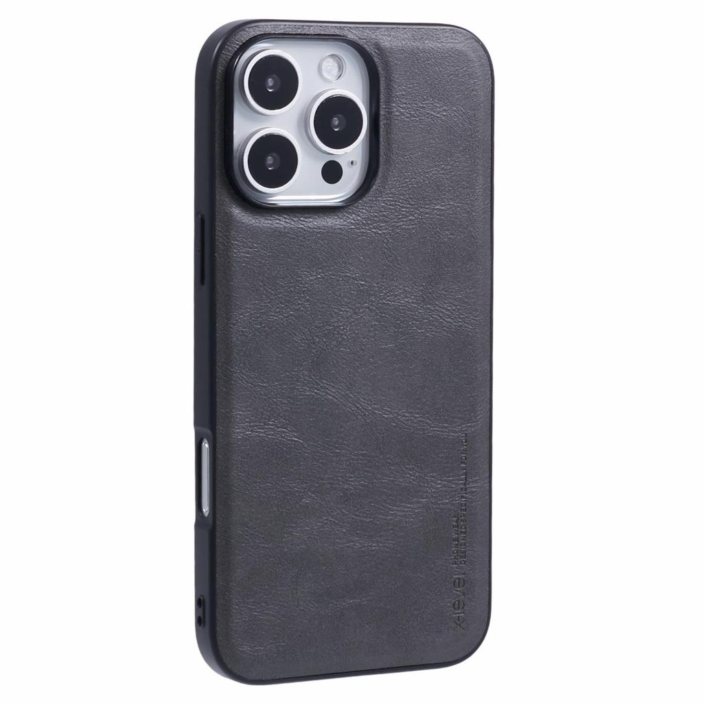X-LEVEL Bojue-3 Series For iPhone 16 Pro Case Leather Coated PC+TPU Anti-Scratch Protective Cover