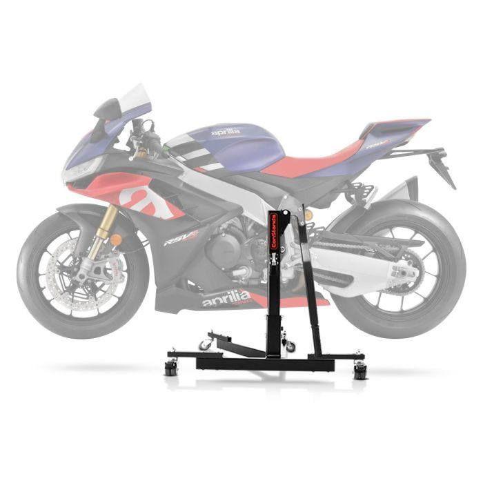 Lève moto centrale - ConStands Power-Evo - Compatible Aprilia RSV4 Factory 2021 - 300 kg - Roulettes doubles