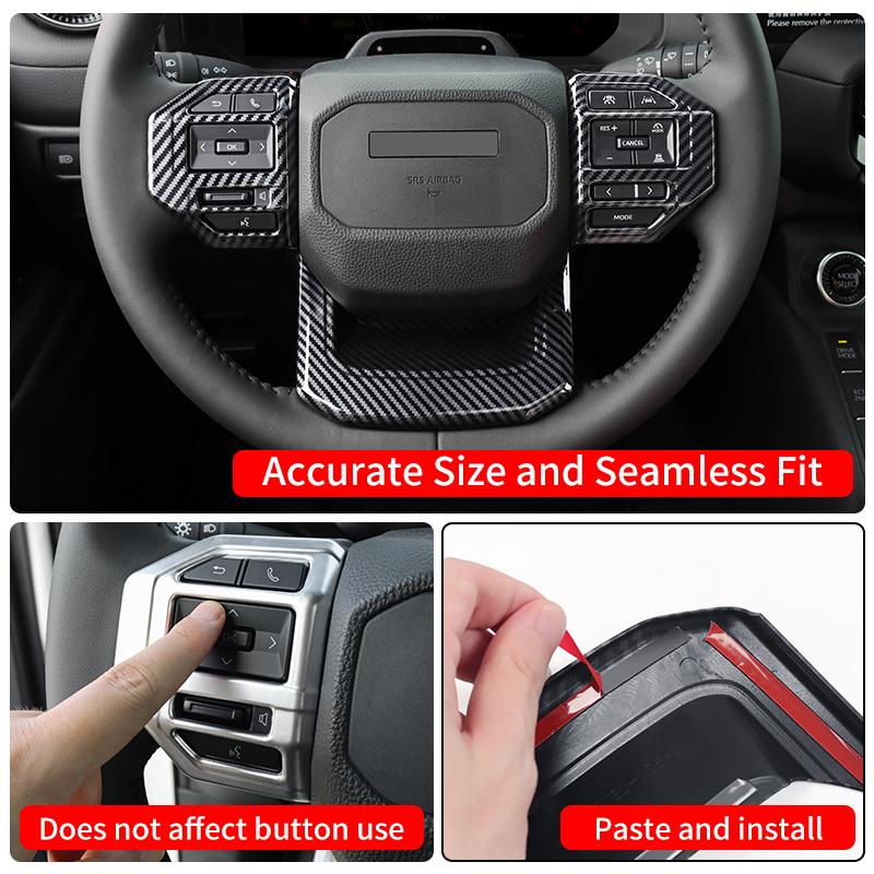 For 2026 Toyota Hilux SR SR5 Steering Wheel Button Protection Cover Anti Scratch Decorative Upgrade Car Interior Accessories