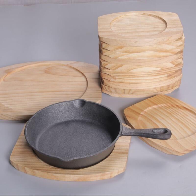 Wutuo Cast Iron Skillet with Wooden Tray