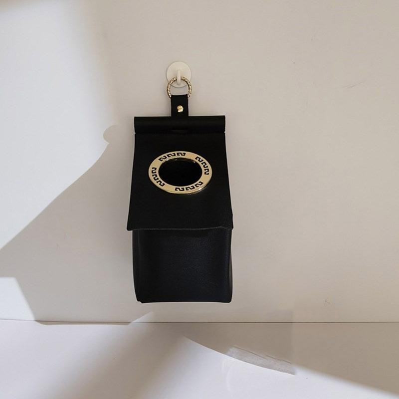 Lær Toalettpapirboks Enkel montering Ikke skade vegg Hengeholder Rulleholder Papirhåndkleholder for Kjøkken Bad