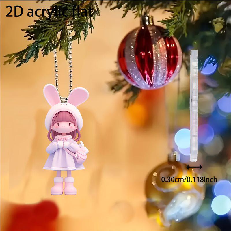 Creative Acrylic Girl Car Pendant - Hanging Ornament & Interior Decoration