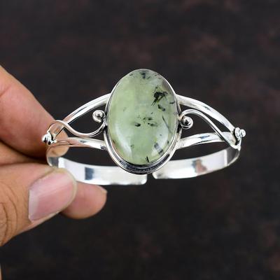 Βραχιόλι Κάφας με Μοχό Πρενίτη Λεπτεπίλεπτο Βραχιόλι με Πολύτιμο Λίθο Κάφα από Ασήμι 925 Βραχιόλι Κάφα Ρυθμιζόμενο Χειροποίητα Ασημένια Κοσμήματα Δώρα Για Εκείνον