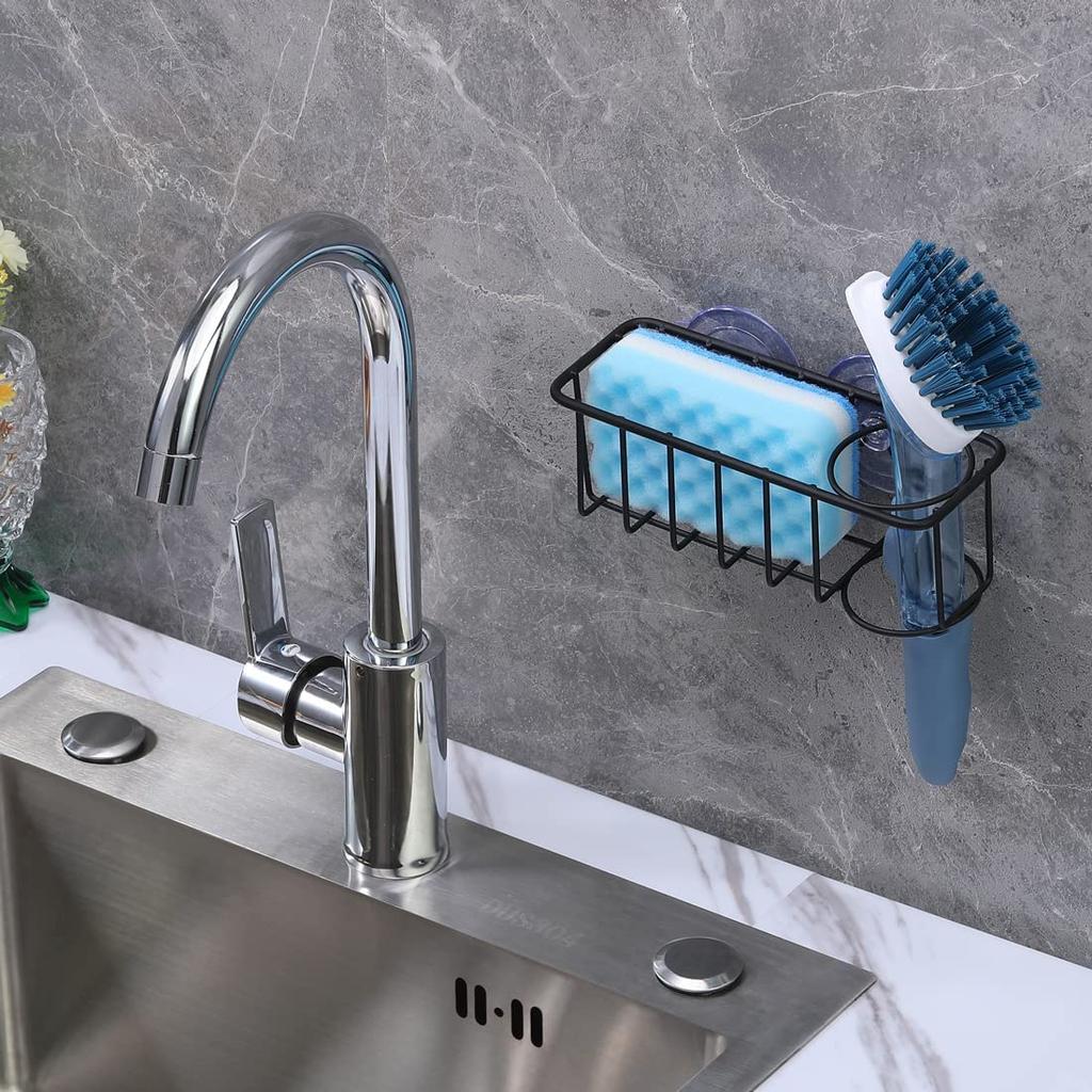 💰Kjøp Sink Caddy Sponge Holder Brush Holder with Upgraded Suction Cups