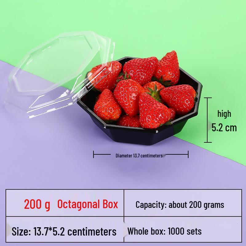 Transparente runde Einweg-Salatschale mit dreigeteilter Obstschale