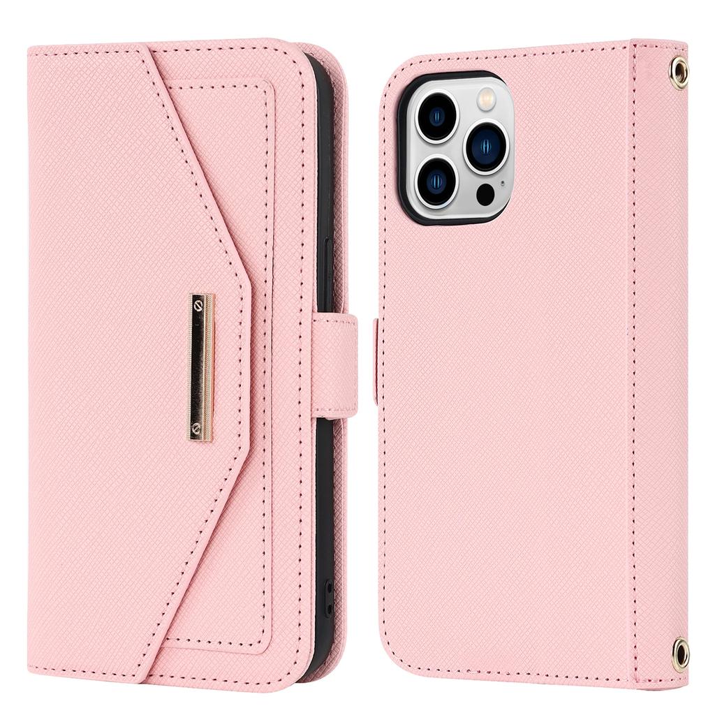 Lanyard Crossbody Wallet Case For iPhone 15 16 Pro Max 14 13 12 Mini 11 XR 8 SE 2025 Cards Slot Magnetic Stand Mirror Book Cover