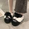 Fashion versatile thick-bottomed bag head slippers women's autumn and winter new heightening non-slip warm cotton slippers women
