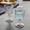European Style Carved Shochu Glass Wine Glass With Feet For Liquor, One Mouthful Of High Foot Baijiu Tequila Goblet