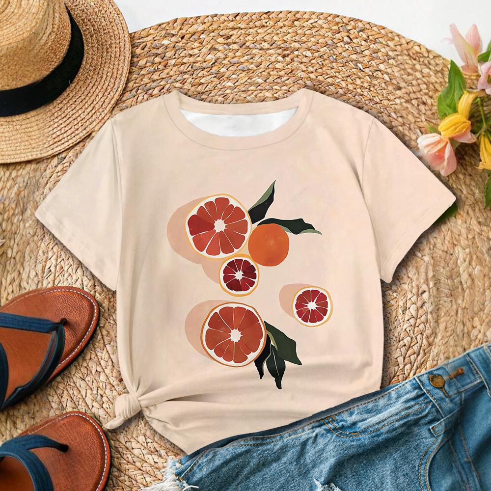 Fashion and Artistic Style Blue Floral Red Floral Print Daily Casual Women's Short Sleeved T-shirt