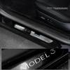 Door Welcome Pedals For 2025 Tesla Model 3 Highland Front and Rear Sill Bars Stampede Prevention Stainless Steel Car Accessories