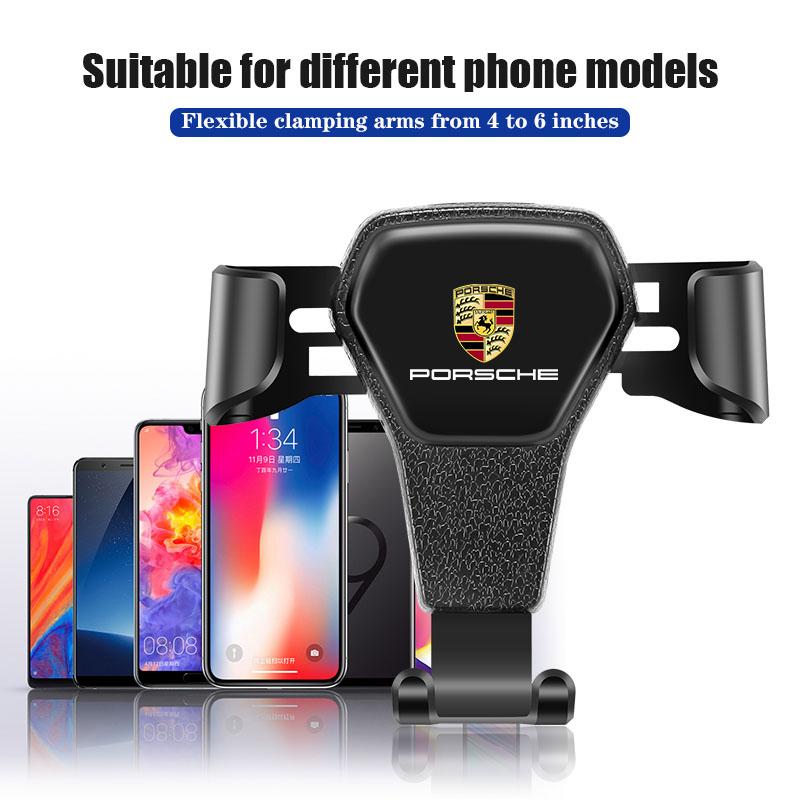 Gravity Auto Phone Holder Car Air Vent Clip Mount Support For Porsche Cayenne Panamera Macan 911 718 Taycan Boxster Cayman 918