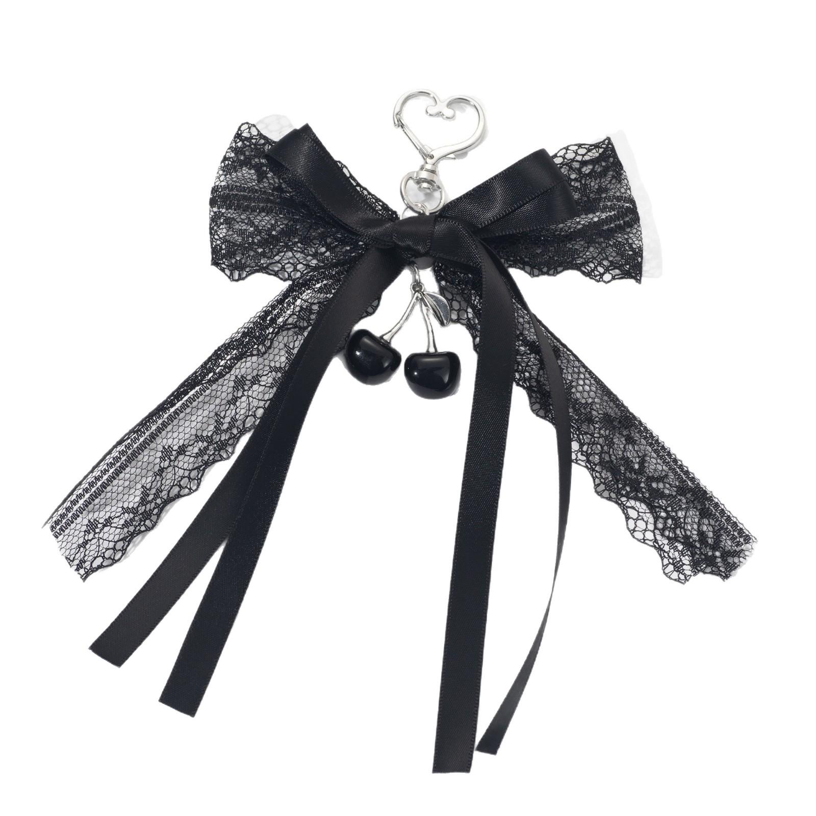 Шикарный полый бант и вишневая лента Брелок-подвеска для сумки