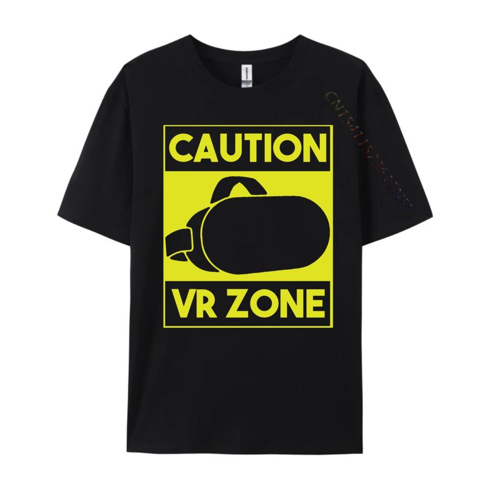 Caution Vr Zone Vr Gaming Virtual Reality Gamer Oversized T Shirt Brand Clothing Tshirt Funny Camiseta