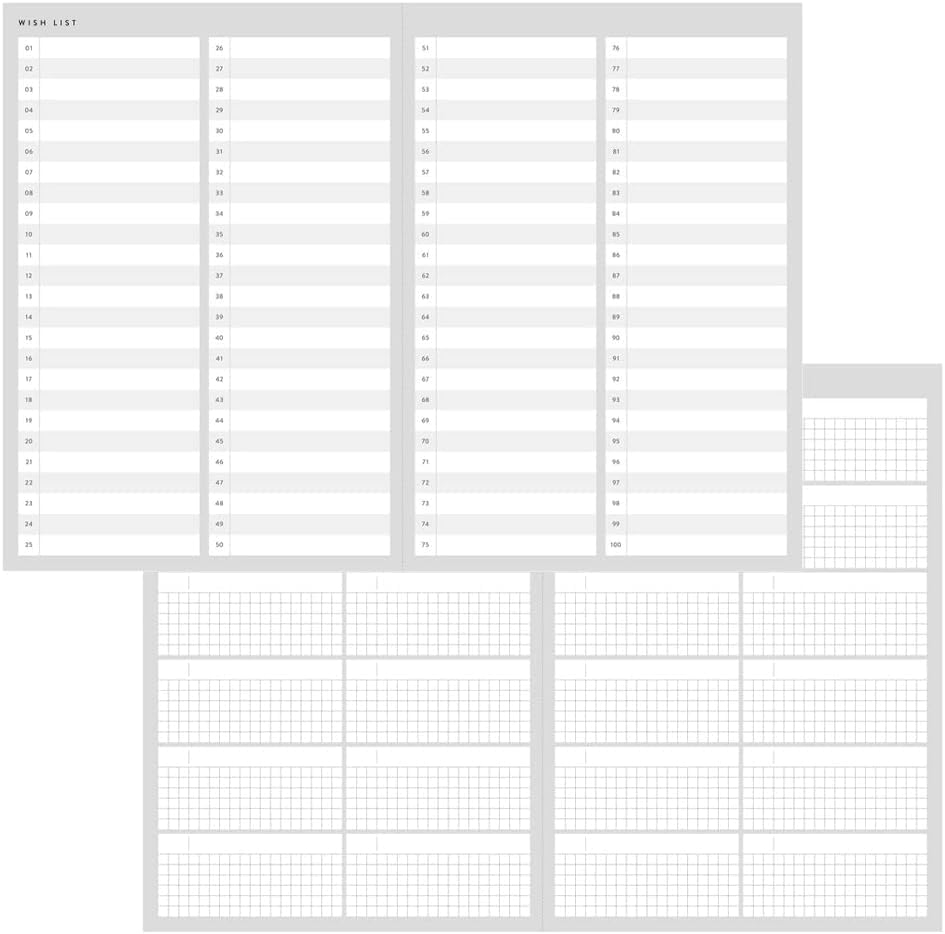Weekly Log Block and Childcare Decorative 160 Pen Holder Marks' Date-Free Diary, Type, Travel, Hobbies, Cooking, Recording, Planner, H186xW132xD9mm,