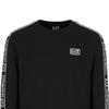 Emporio Armani EA7 SS22 Logo Print Crew Neck Sweatshirt Men Sweatshirt Black 3LPM39-PJ05Z-0200