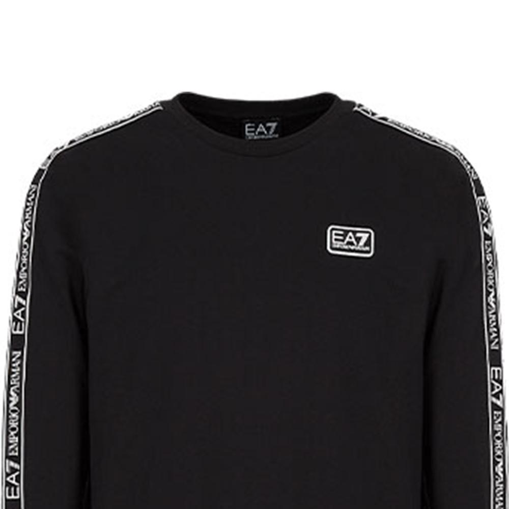 Emporio Armani EA7 SS22 Logo Print Crew Neck Sweatshirt Men Sweatshirt Black 3LPM39-PJ05Z-0200