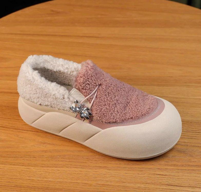 2024 Autumn/Winter Leisure Sports Plush Heightening Women's Shoes Thick Sole Cotton Shoes