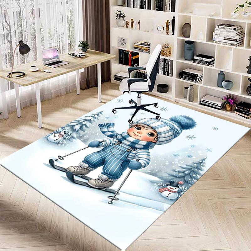 1PC winter snow Extra Large Non Slip Floor carpet, Office, family, bedroom, Studio   Large Area Rug Indoor Rugs, , Vibrant Colors